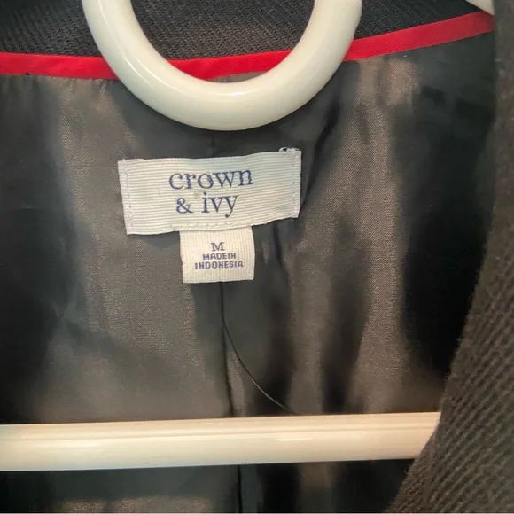 Crown & Ivy Elegant Black Pea Coat - Picture 7 of 9